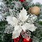 20Pcs Glitter Christmas Poinsettia Hanging Flowers Xmas Tree Decor